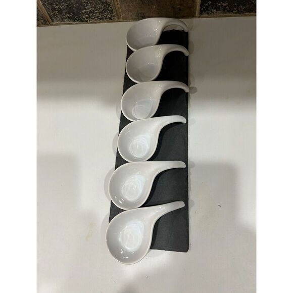 Pier 1 Imports Tasting Party 6 pieces Tasting Spoon Set and 1 Slate Tray - Picture 2 of 9